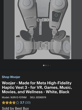 White and Black Haptic Vest 3 for VR, Games & Movies